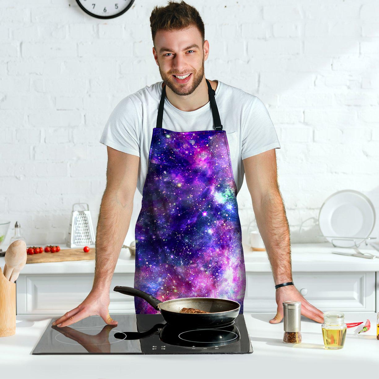 Galaxy Night Print Men's Apron-grizzshop