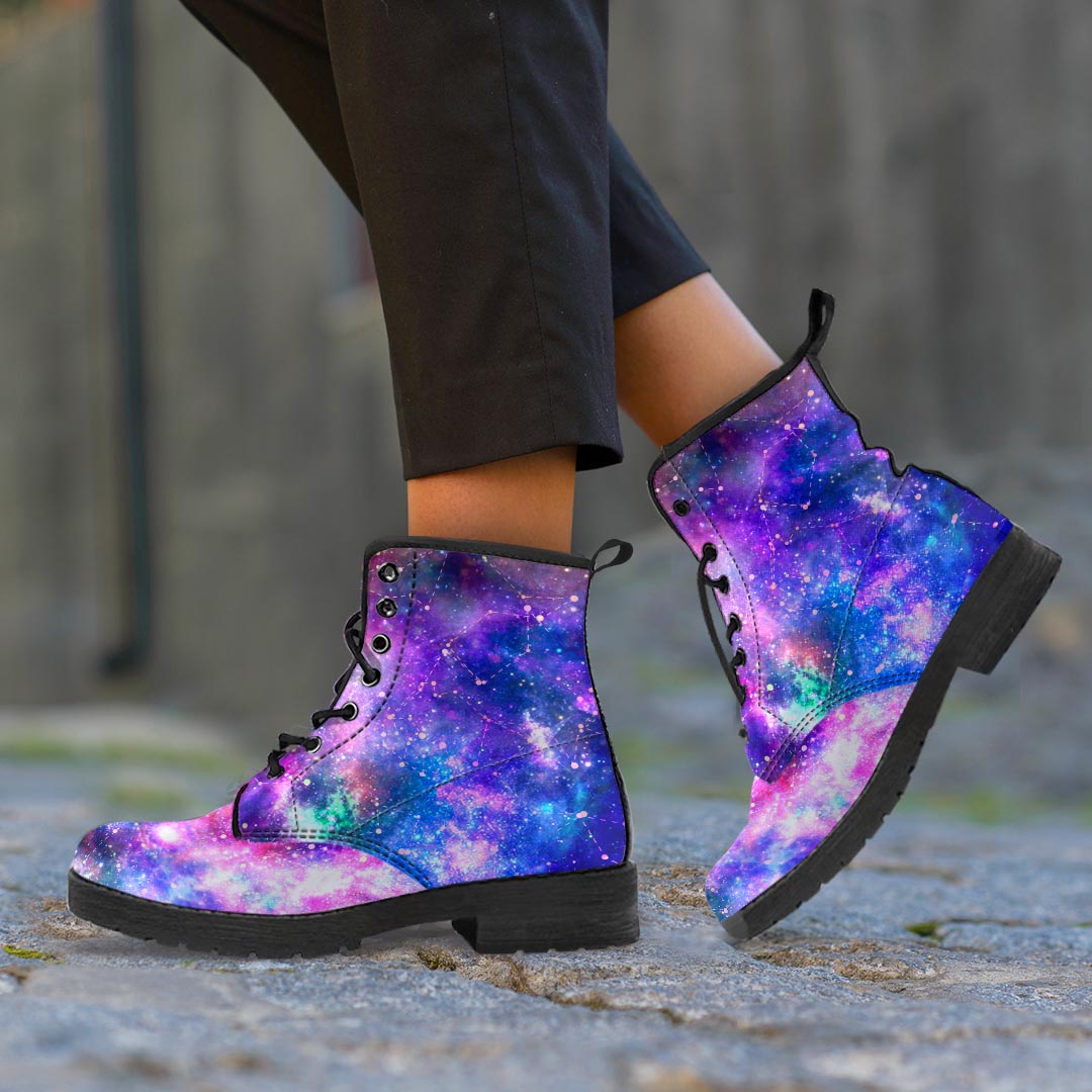 Galaxy Night Print Men's Boots-grizzshop