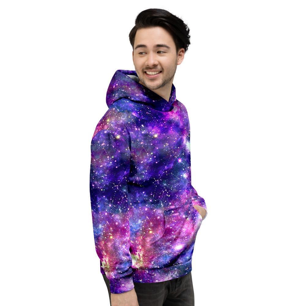 Galaxy Night Print Men's Hoodie-grizzshop