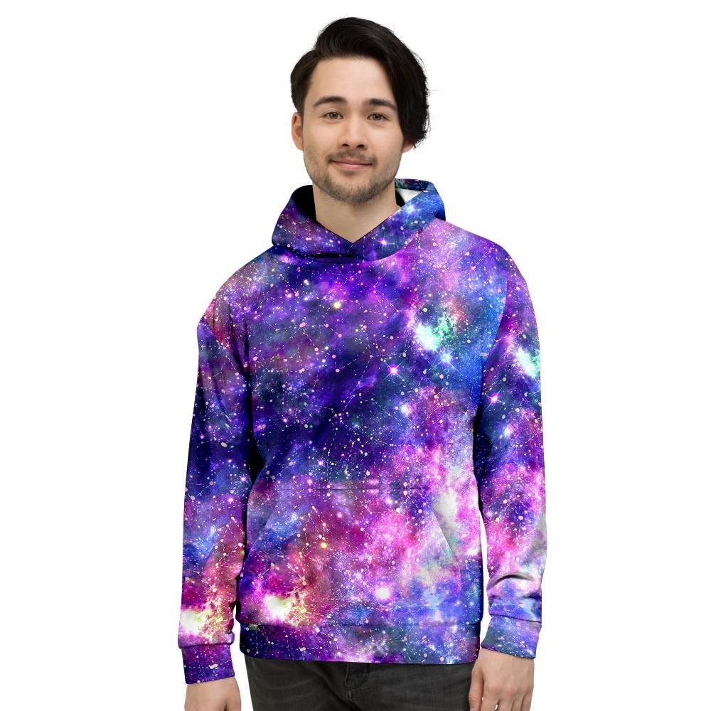 Galaxy Night Print Men's Hoodie-grizzshop