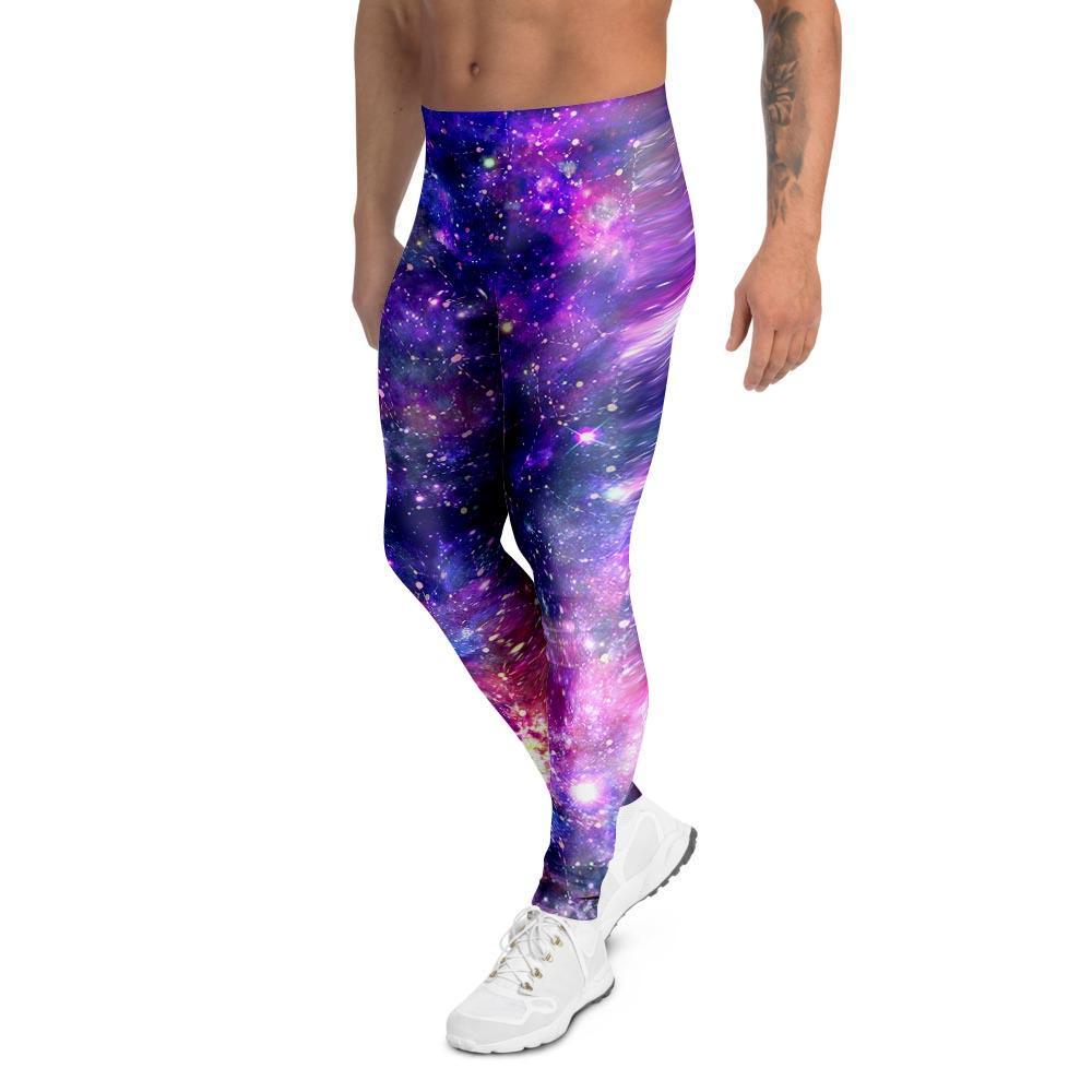 Galaxy Night Print Men's Leggings-grizzshop