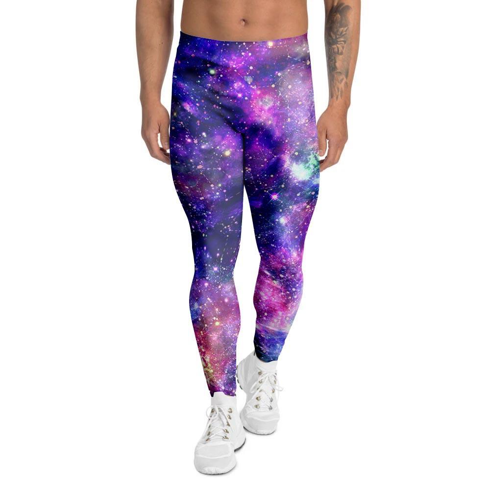 Galaxy Night Print Men's Leggings-grizzshop