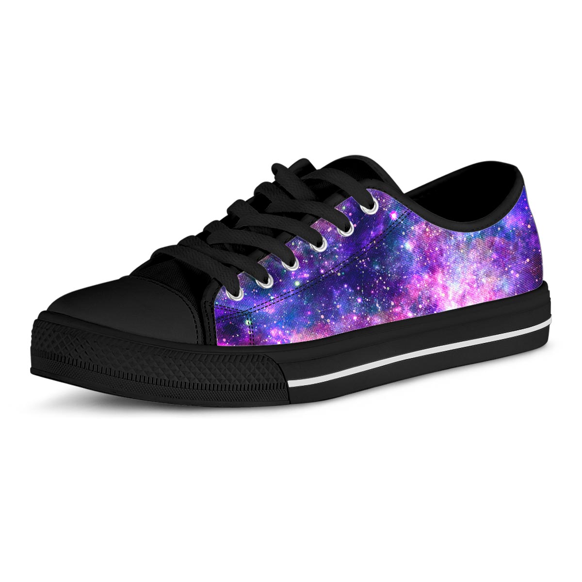 Galaxy Night Print Men's Low Top Shoes-grizzshop