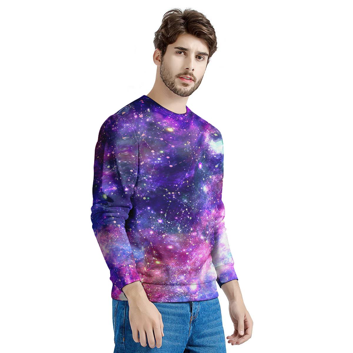 Galaxy Night Print Men's Sweatshirt-grizzshop