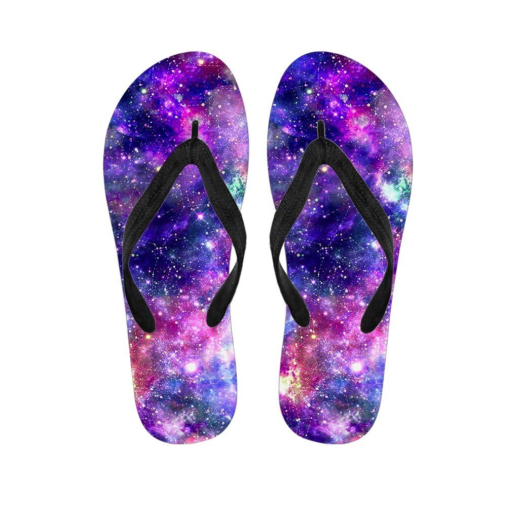 Galaxy Night Print Women's Flip Flops-grizzshop