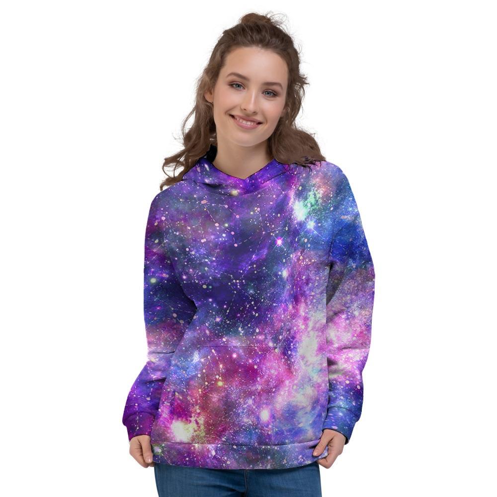 Galaxy Night Print Women's Hoodie-grizzshop