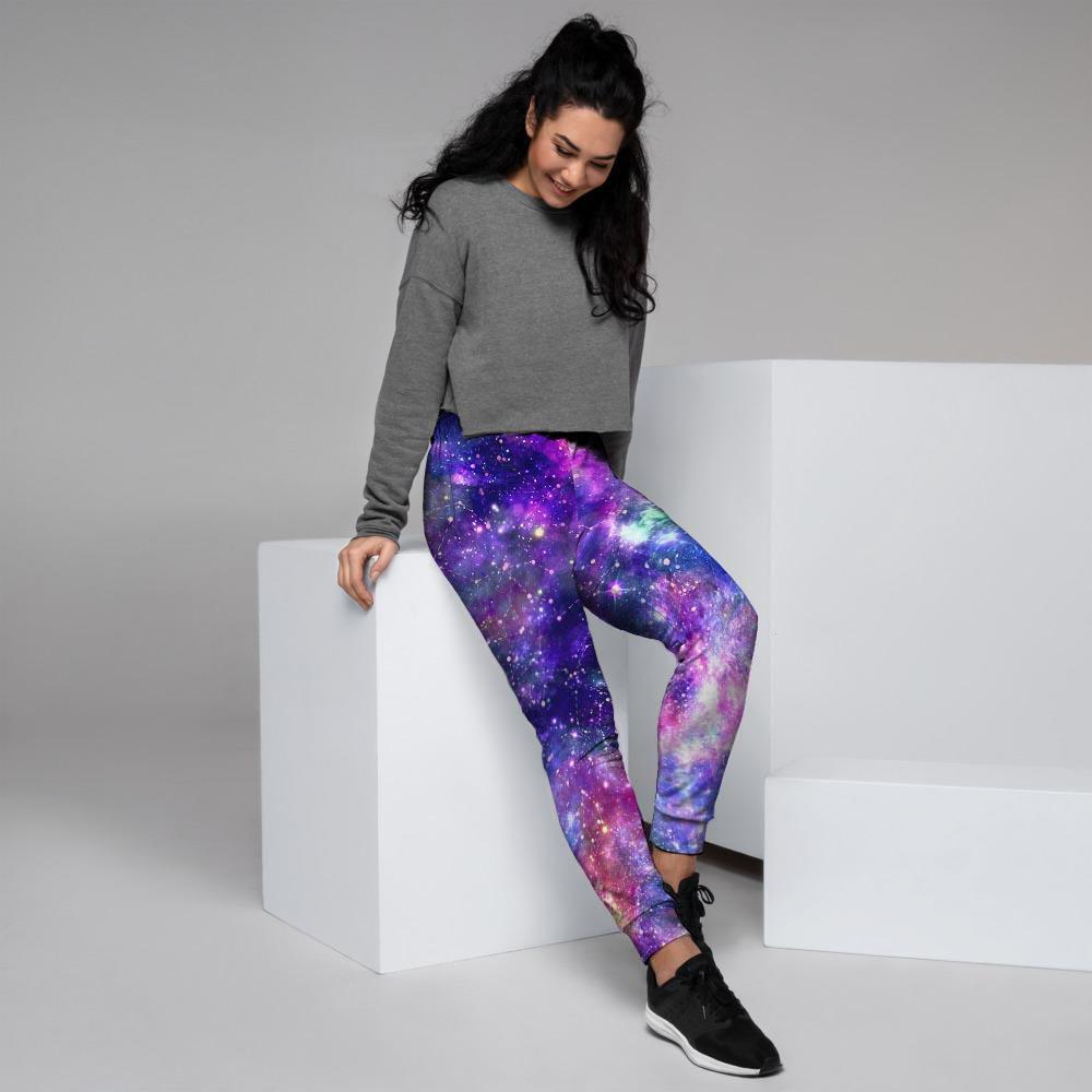 Galaxy Night Print Women's Joggers-grizzshop