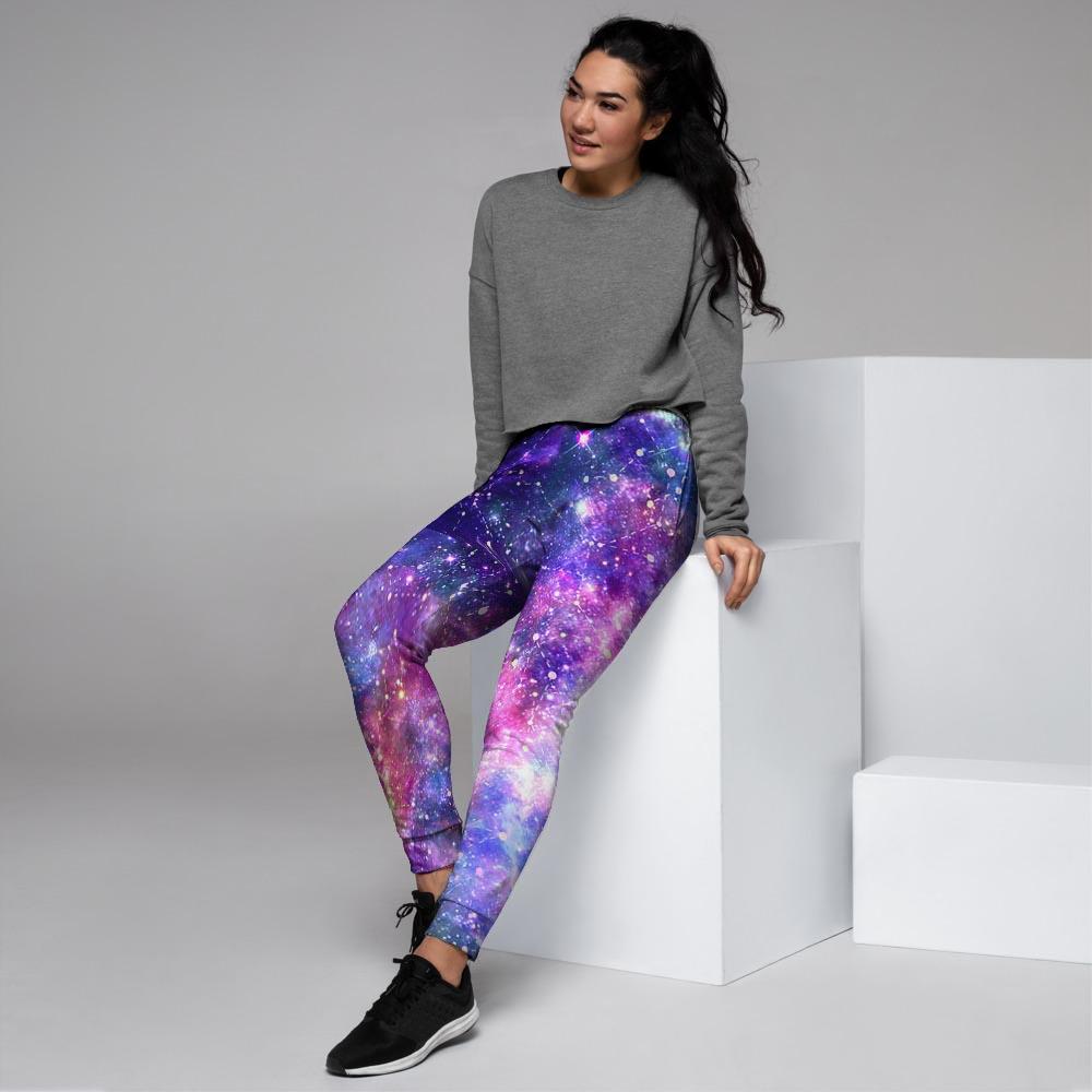 Galaxy Night Print Women's Joggers-grizzshop