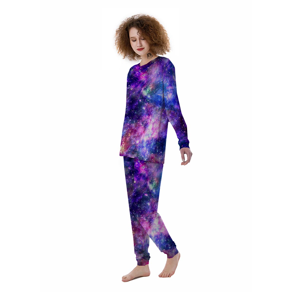 Galaxy Night Print Women's Pajamas-grizzshop