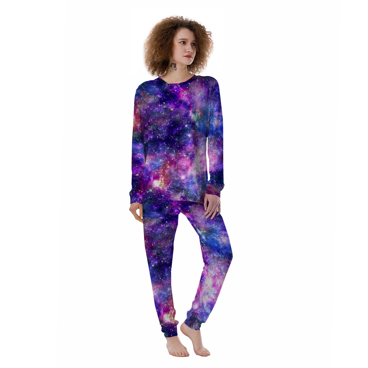 Galaxy Night Print Women's Pajamas-grizzshop