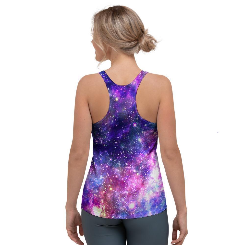 Galaxy Night Print Women's Racerback Tank Top-grizzshop