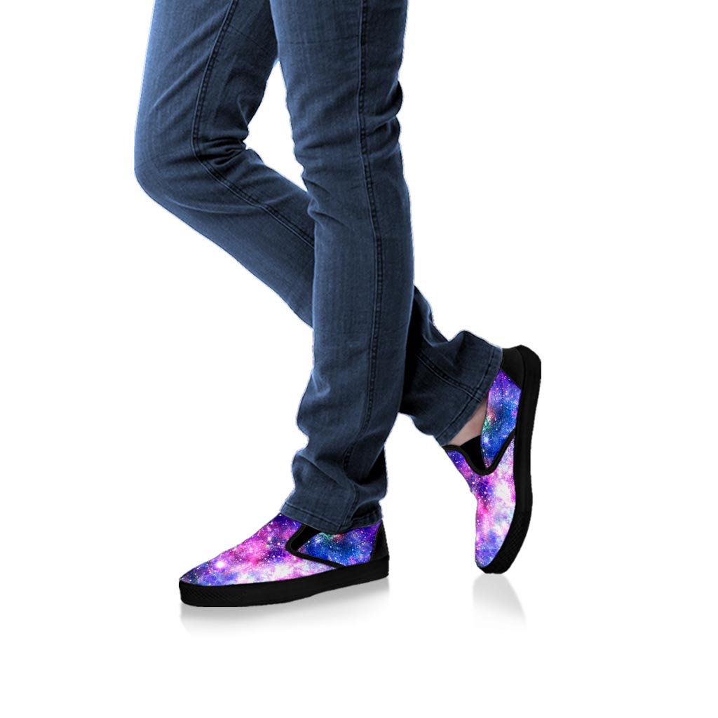 Galaxy Night Print Women's Slip On Sneakers-grizzshop