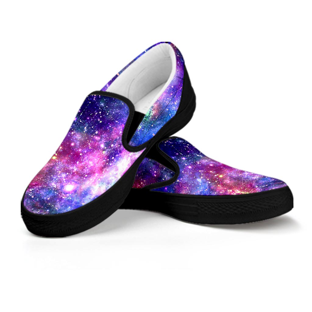 Galaxy Night Print Women's Slip On Sneakers-grizzshop
