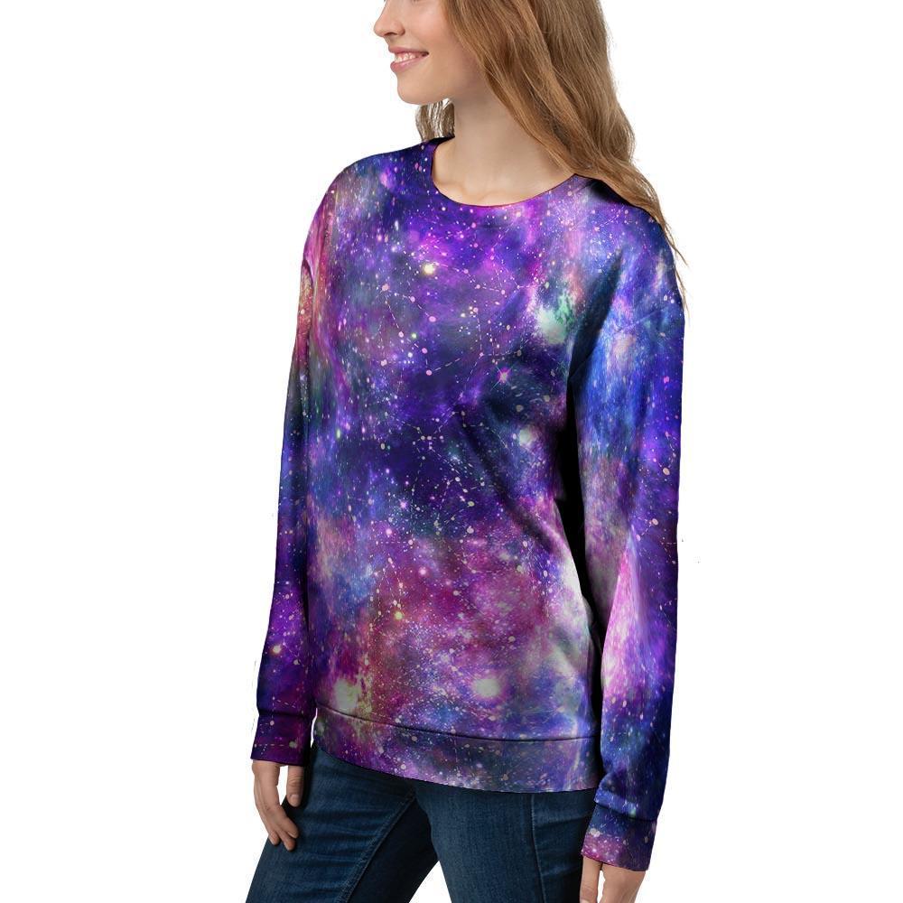 Galaxy Night Print Women's Sweatshirt-grizzshop