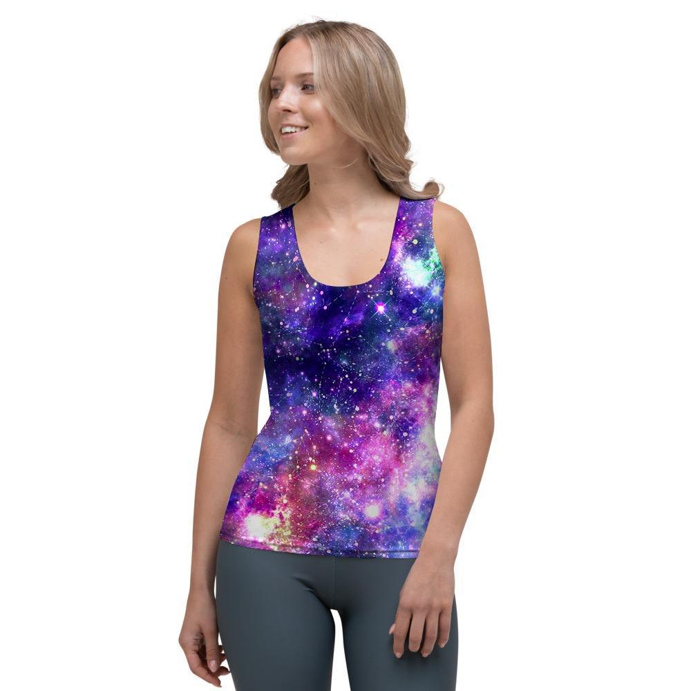 Galaxy Night Print Women's Tank Top-grizzshop