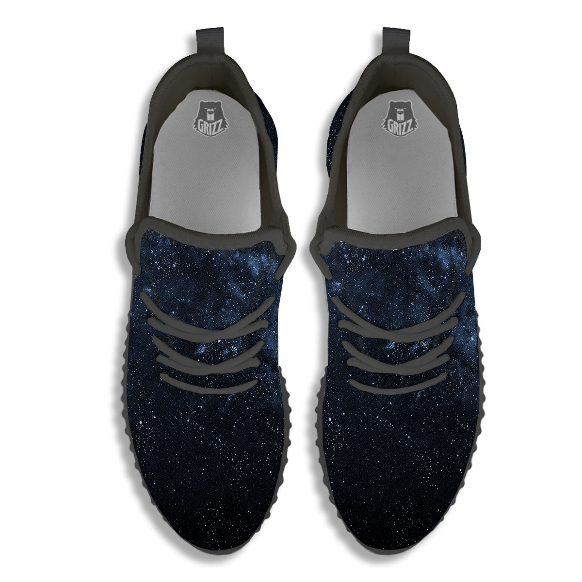Galaxy Outer Space Dark Universe Print Black Walking Shoes-grizzshop