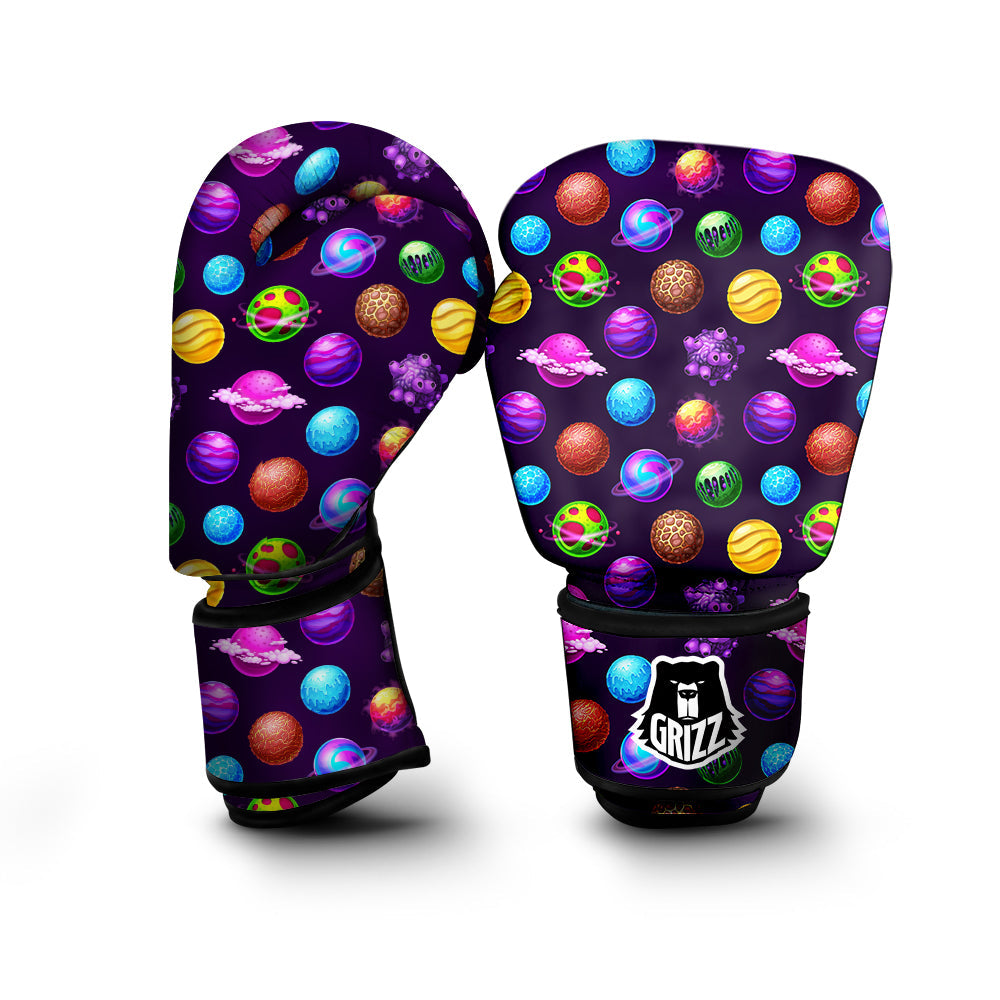 Galaxy Planets And Space Stars Colorful Print Pattern Boxing Gloves-grizzshop