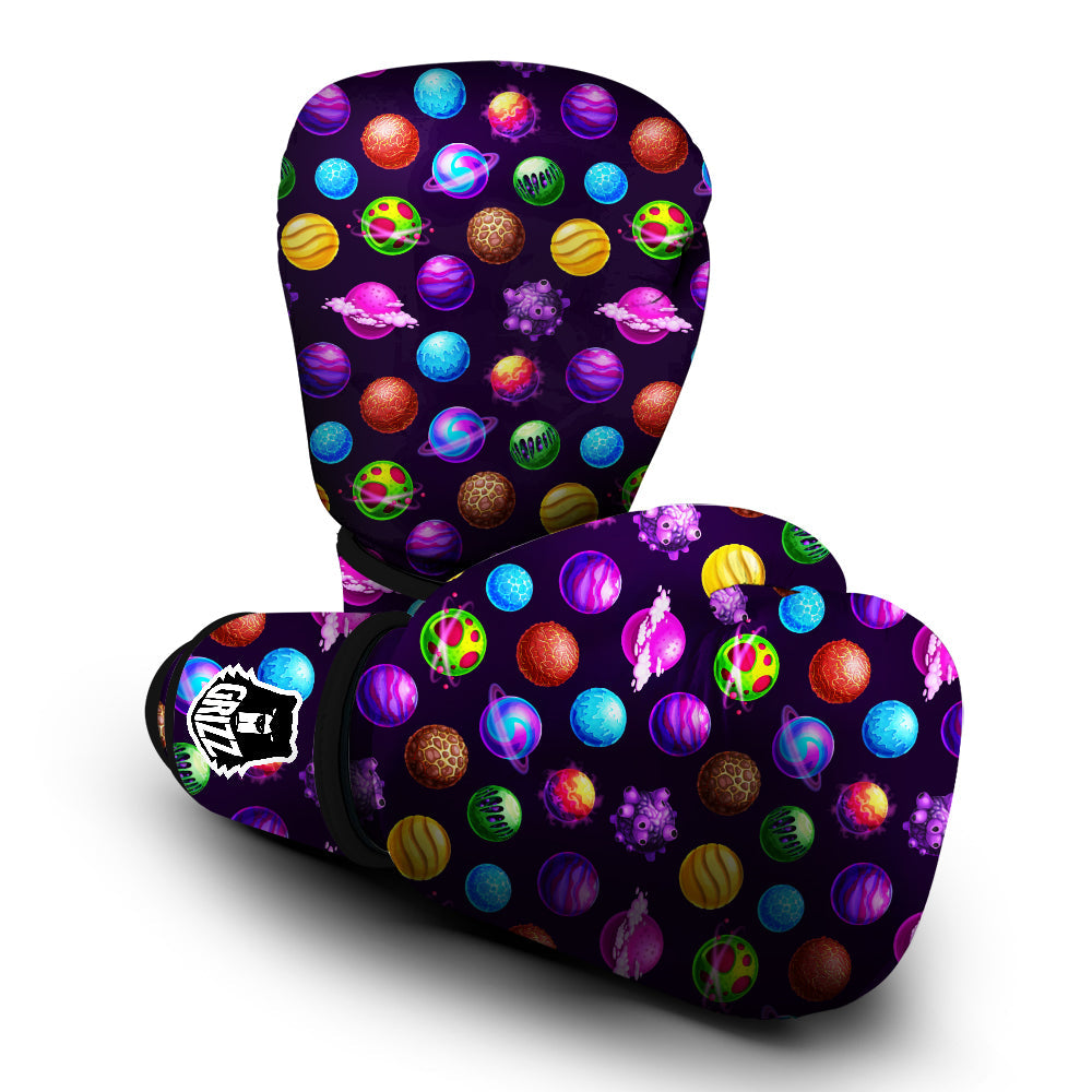 Galaxy Planets And Space Stars Colorful Print Pattern Boxing Gloves-grizzshop