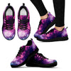 Galaxy Purple Stardust Space Print Black Sneaker Shoes For Men Women-grizzshop