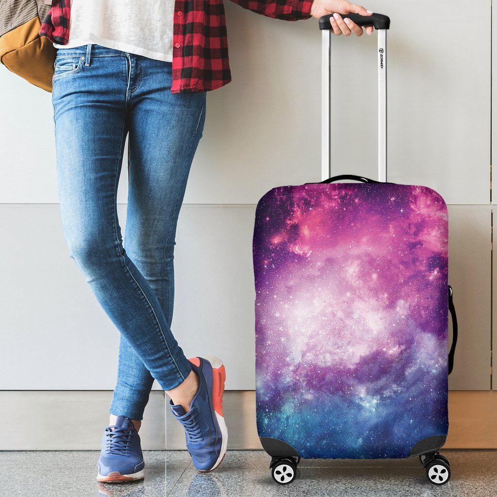 Galaxy Purple Stardust Space Print Luggage Cover Protector-grizzshop