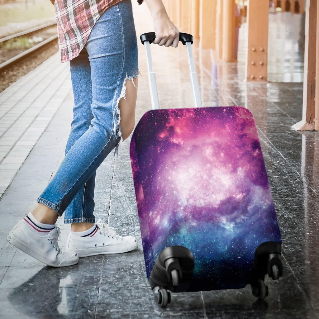 Galaxy Purple Stardust Space Print Luggage Cover Protector-grizzshop