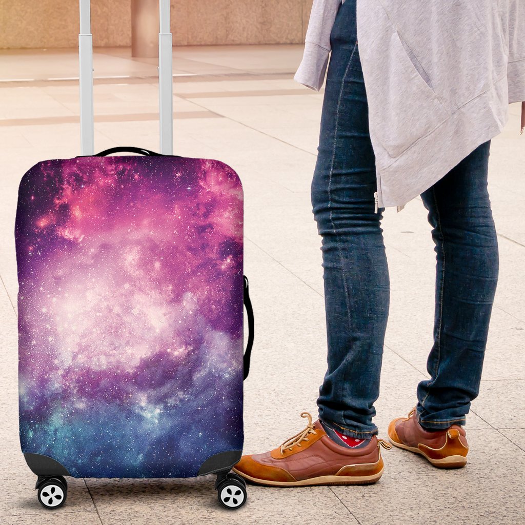 Galaxy Purple Stardust Space Print Luggage Cover Protector-grizzshop