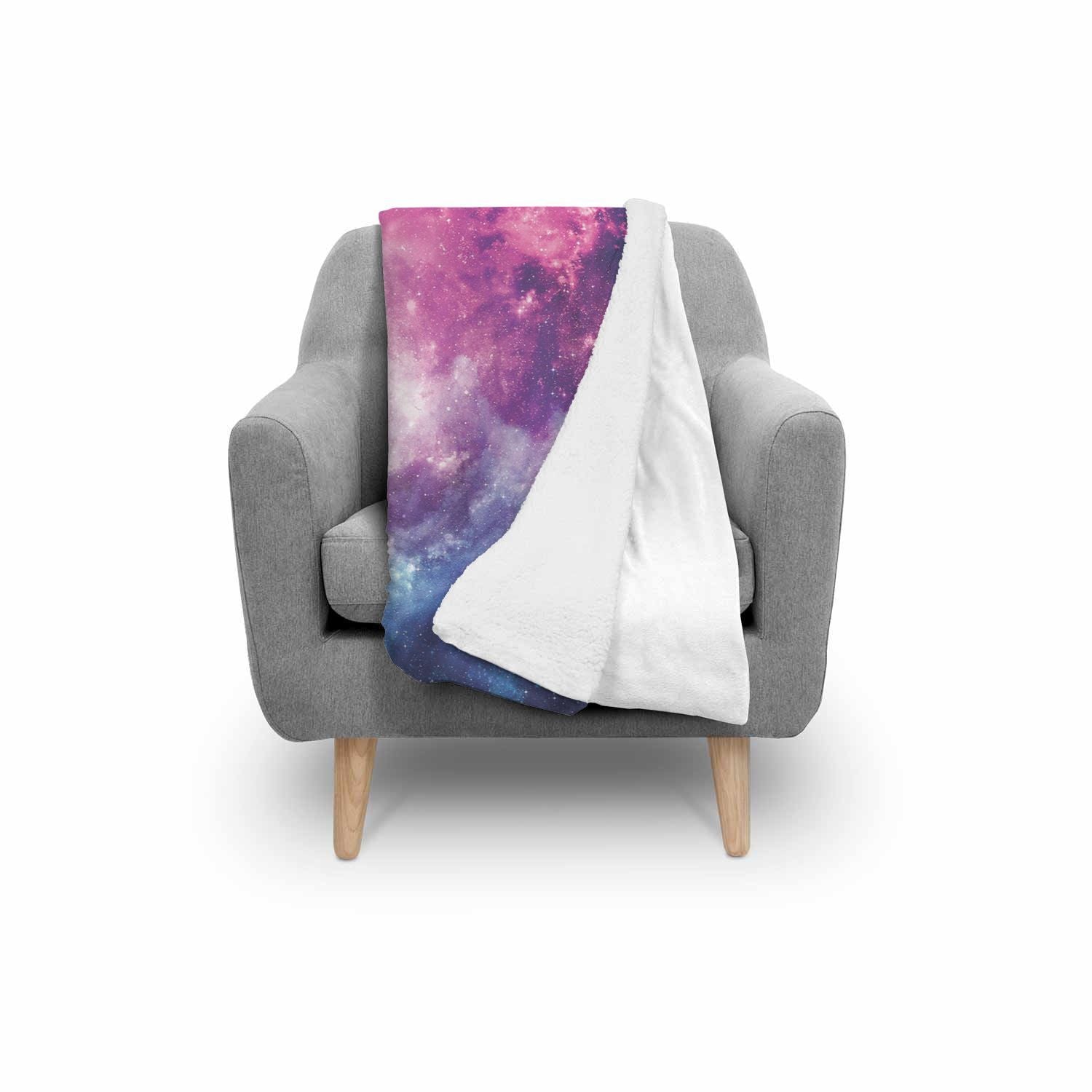 Galaxy Purple Stardust Space Print Throw Blanket-grizzshop