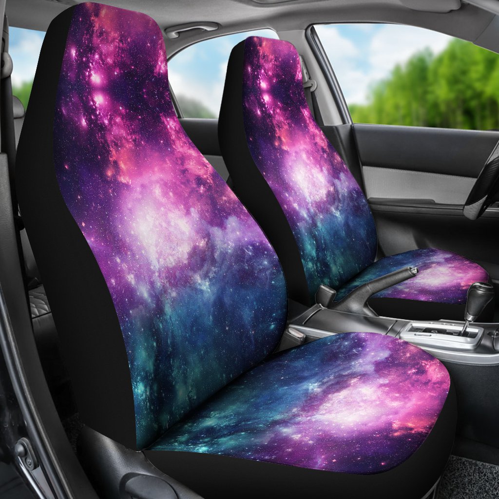 Galaxy Purple Stardust Space Print Universal Fit Car Seat Cover-grizzshop