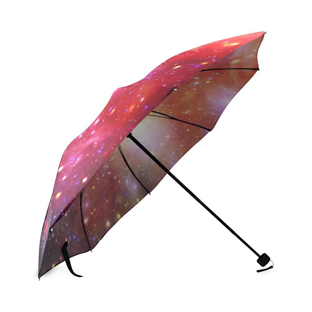 Galaxy Red Stardust Space Print Foldable Umbrella-grizzshop