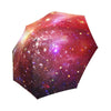 Galaxy Red Stardust Space Print Foldable Umbrella-grizzshop