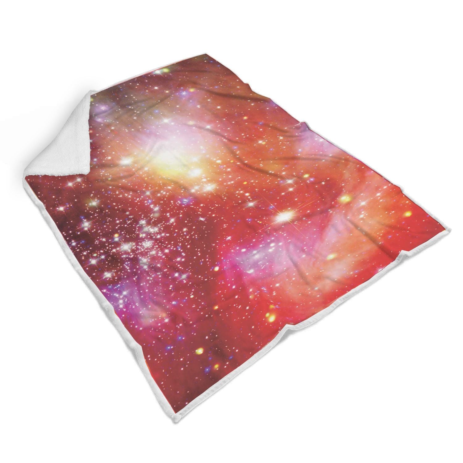 Galaxy Red Stardust Space Print Throw Blanket-grizzshop