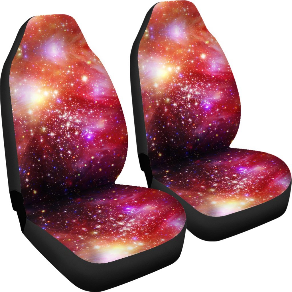 Galaxy Red Stardust Space Print Universal Fit Car Seat Cover-grizzshop