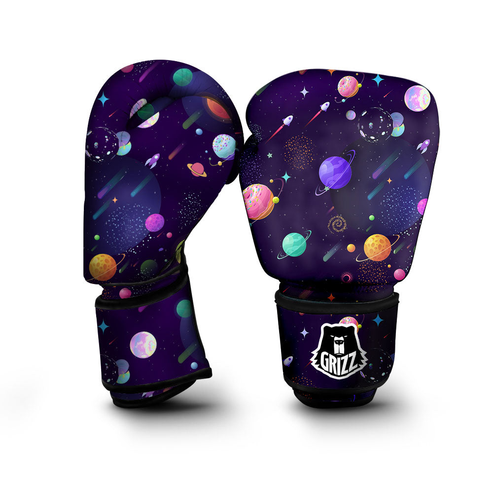 Galaxy Space Abstract Cartoon Print Boxing Gloves-grizzshop