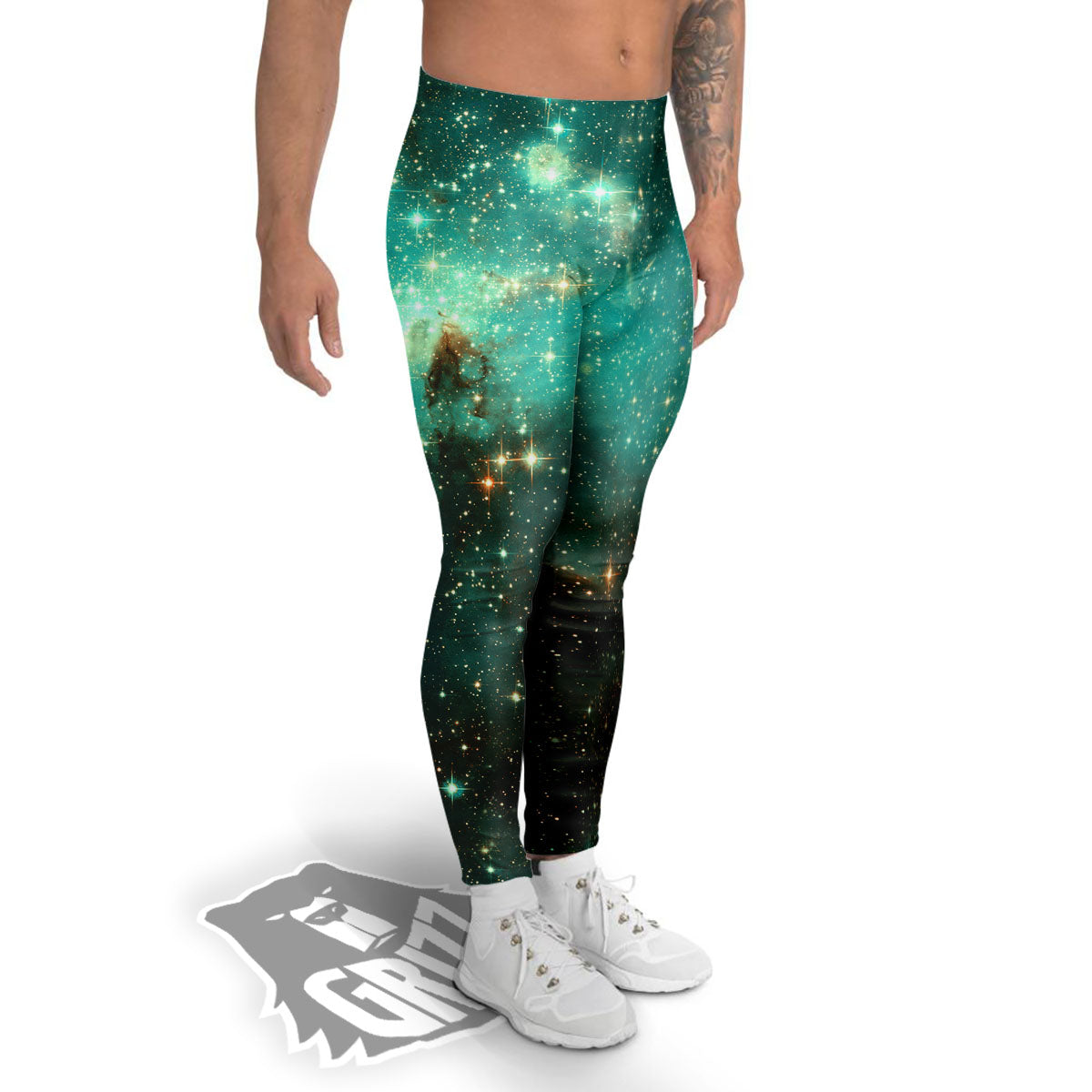 Galaxy Space Abstract Cloud Nebula Print Men's Leggings-grizzshop