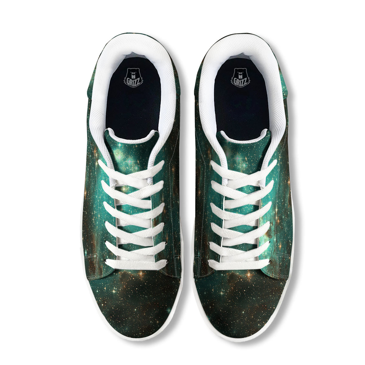 Galaxy Space Abstract Cloud Nebula Print White Low Top Sneakers-grizzshop