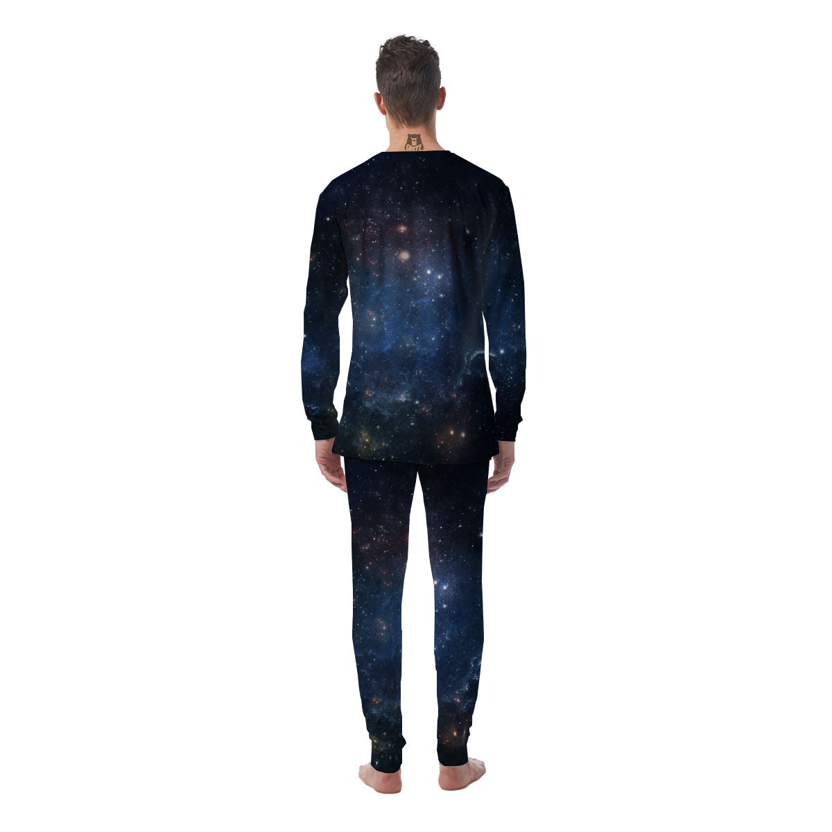 Galaxy Space Abstract Dark Print Men's Pajamas-grizzshop