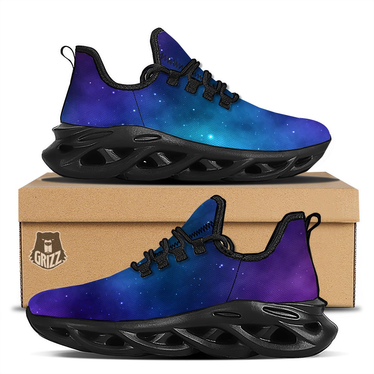 Galaxy Space Black Running Shoes-grizzshop