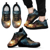 Galaxy Space Blue Stardust Print Black Sneaker Shoes For Men Women-grizzshop