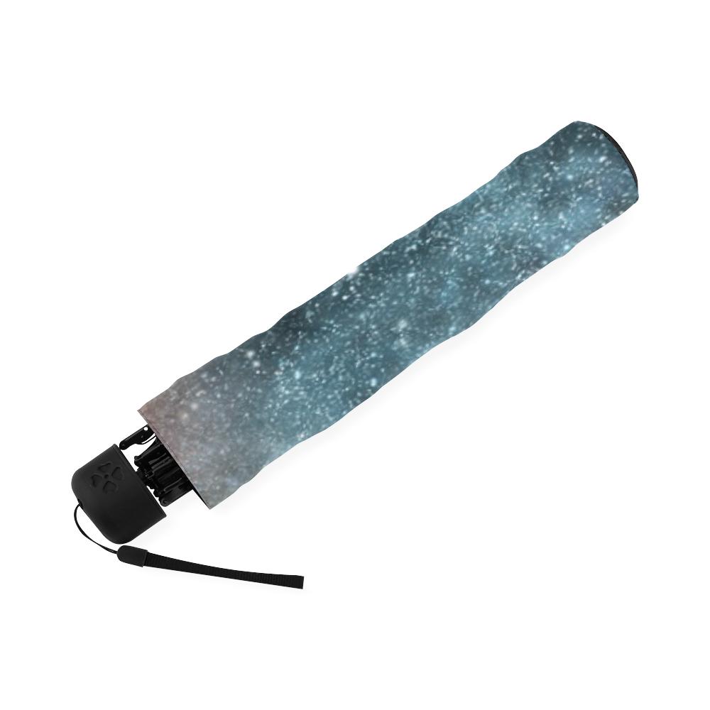 Galaxy Space Blue Stardust Print Foldable Umbrella-grizzshop