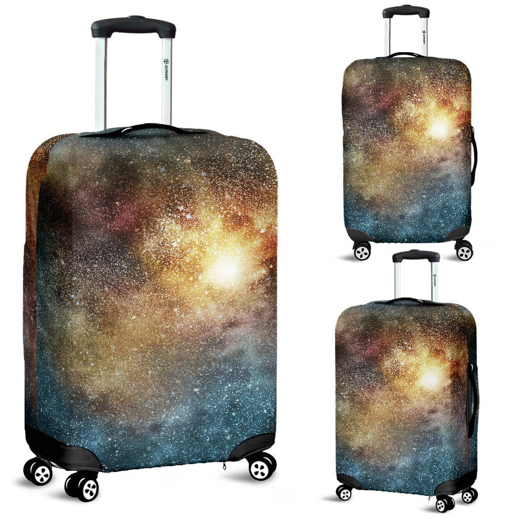 Galaxy Space Blue Stardust Print Luggage Cover Protector-grizzshop