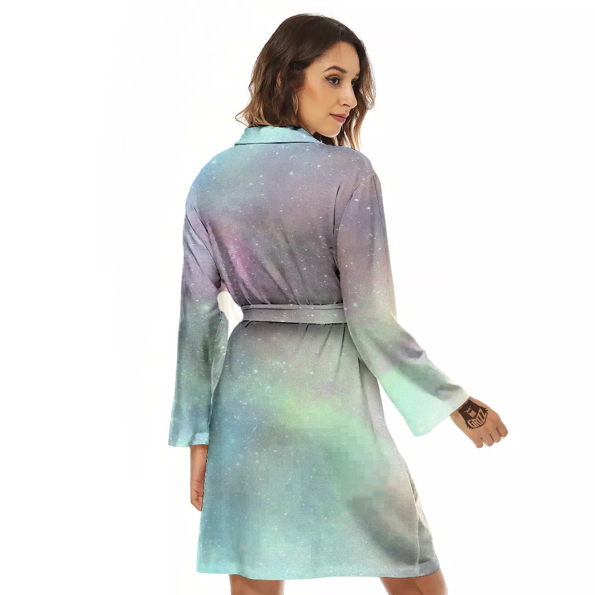 Galaxy Space Colorful Nebula Print Women's Robe-grizzshop