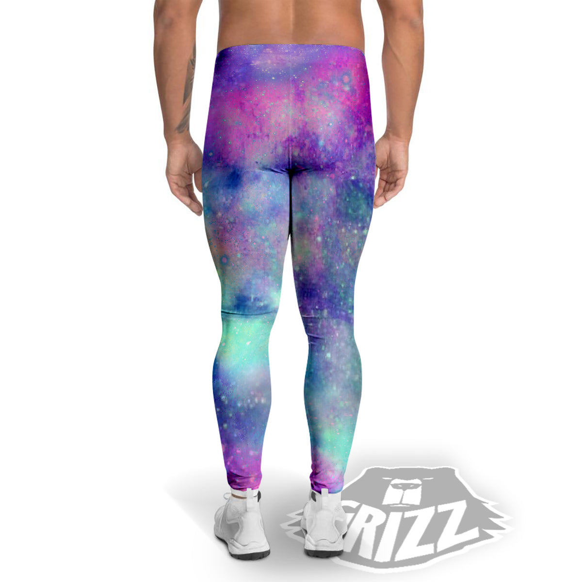 Galaxy Space Colorful Universe Print Men's Leggings-grizzshop