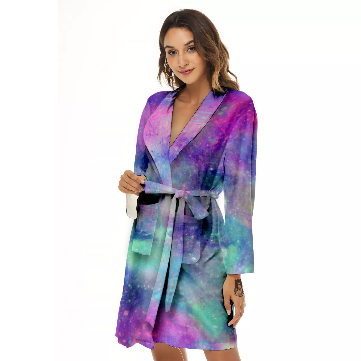 Galaxy Space Colorful Universe Print Women's Robe-grizzshop