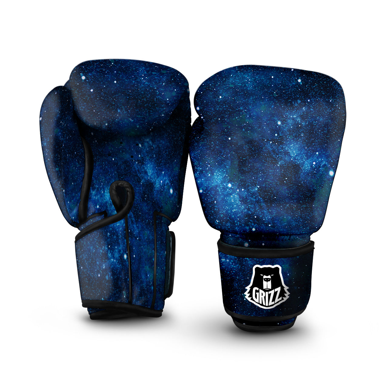 Galaxy Space Dark Blue Print Boxing Gloves-grizzshop