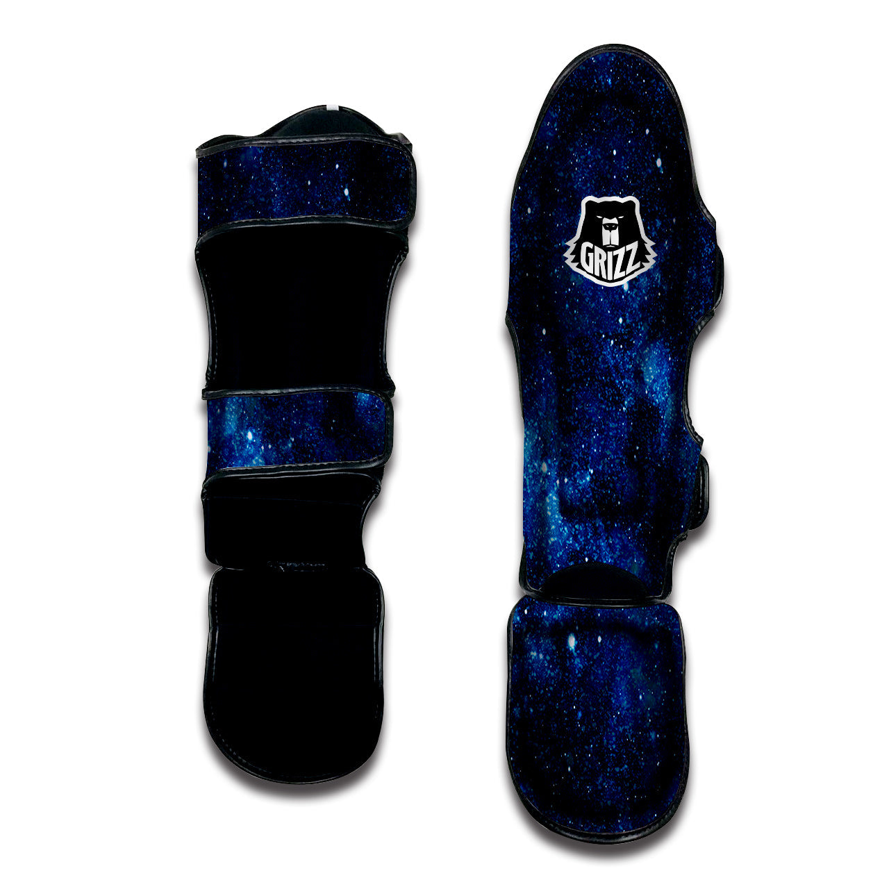 Galaxy Space Dark Blue Print Muay Thai Shin Guards-grizzshop