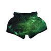 Galaxy Space Dark Green Print Muay Thai Boxing Shorts-grizzshop