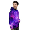 Galaxy Space Dark Purple Universe Print Men's Hoodie-grizzshop