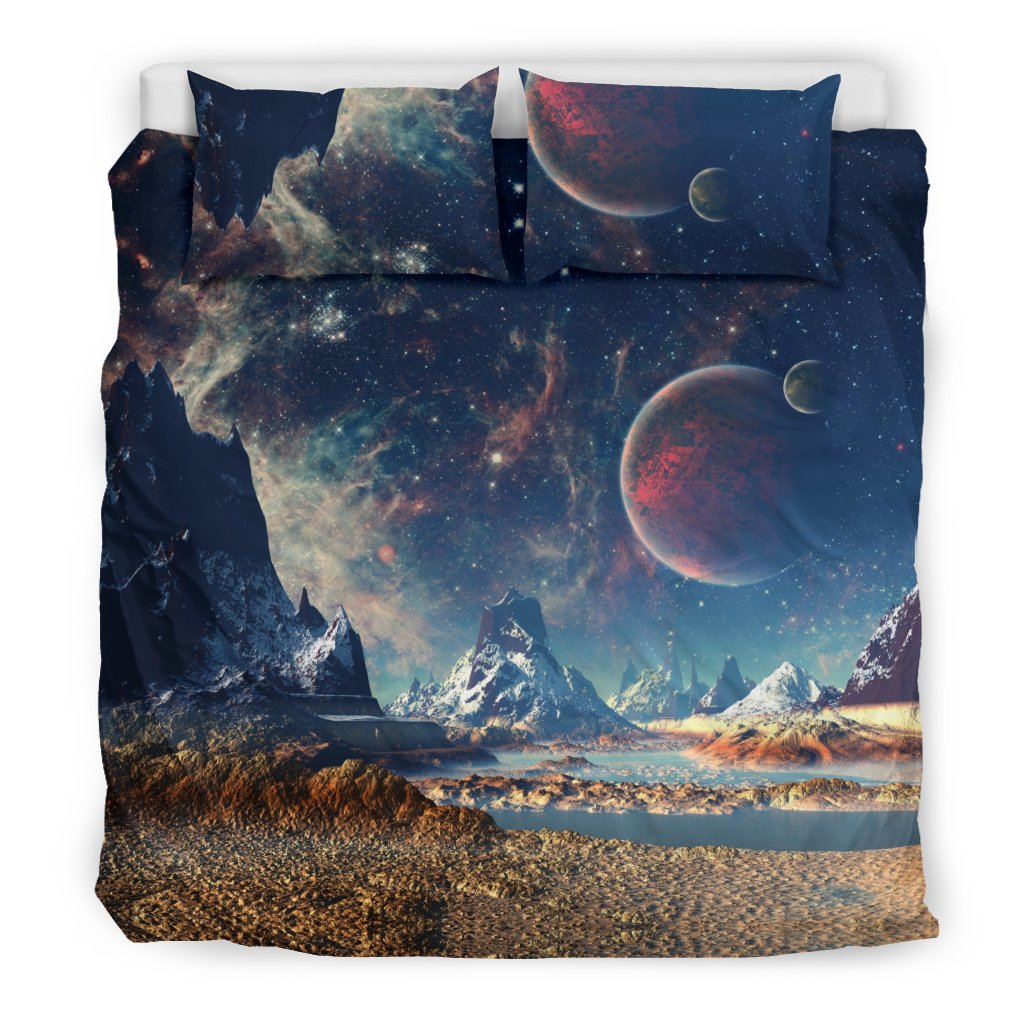 Galaxy Space Earth Print Duvet Cover Bedding Set-grizzshop