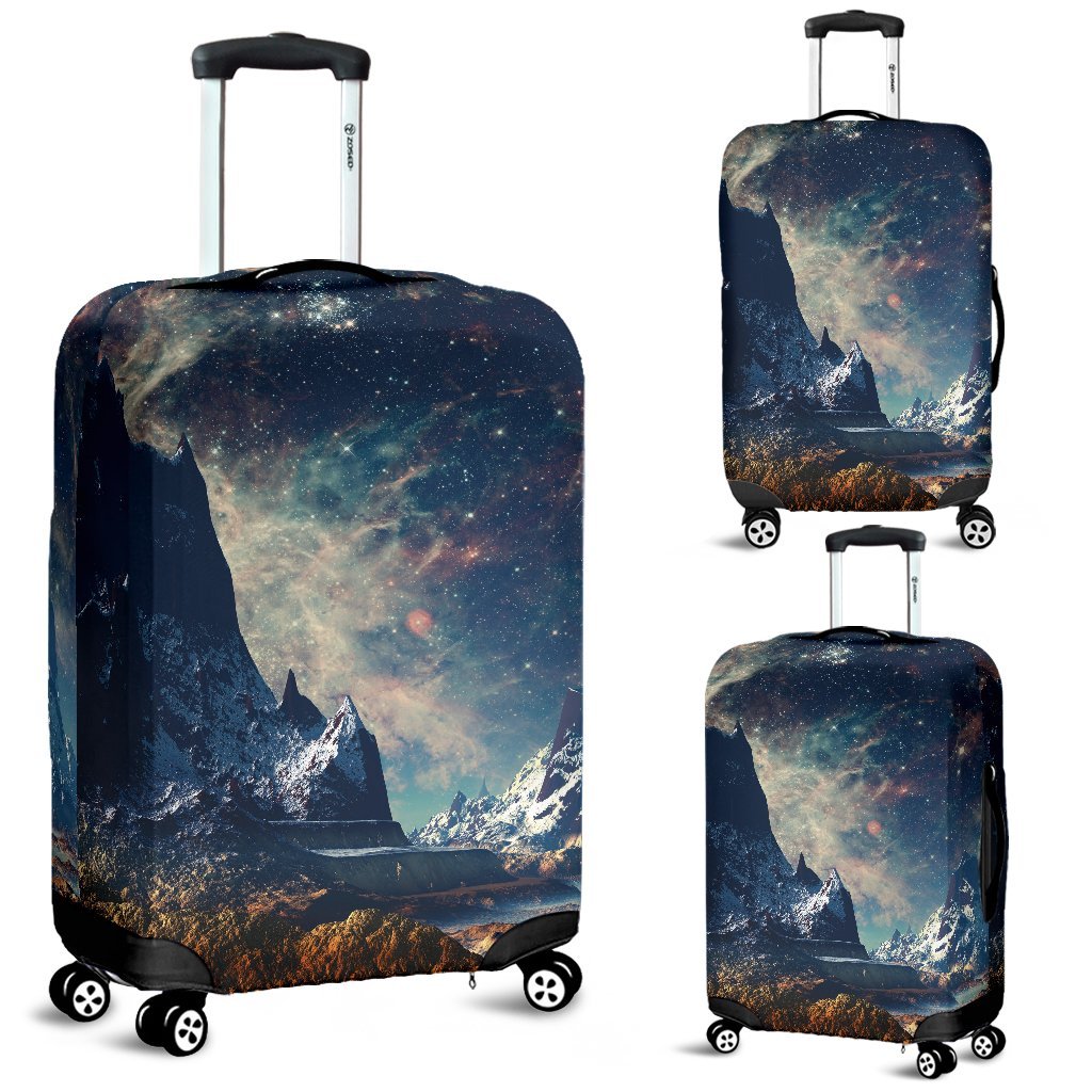 Galaxy Space Earth Print Luggage Cover Protector-grizzshop