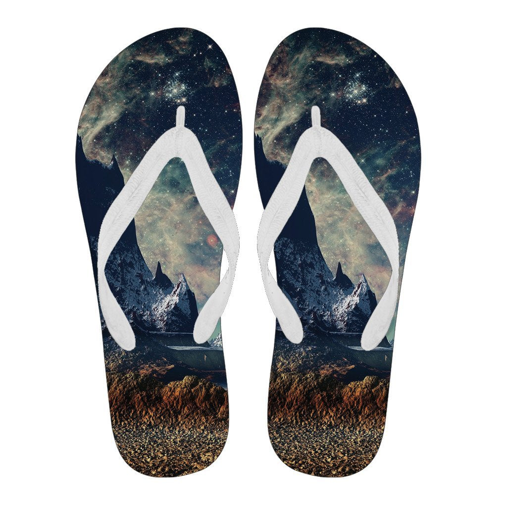 Galaxy Space Earth Print Men & Women Flip Flops-grizzshop